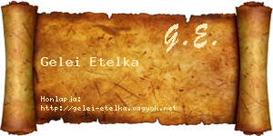 Gelei Etelka névjegykártya